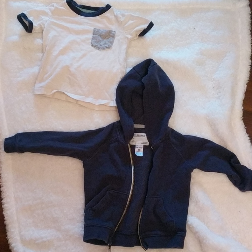 Carter's t-shirt and hoodie